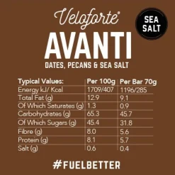 Avanti Natural Energy Bar with Sea Salt Box of 12 x 62g Bars