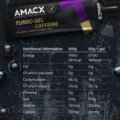 Turbo 1:0.8 Energy Gels (with caffeine) (12 x 60ml)