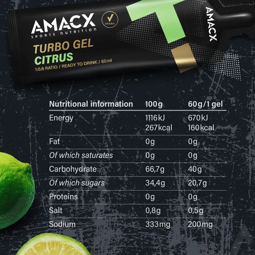 Turbo 1:0.8 Energy Gels (12 x 60ml)